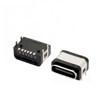 防水type-c母座连接器16P 6P 立贴沉板立式卧式贴片 快充USB母头图4