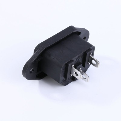 厂家现货AC三芯电源开关对接口带耳朵三竖头品字口电动车充电口图3