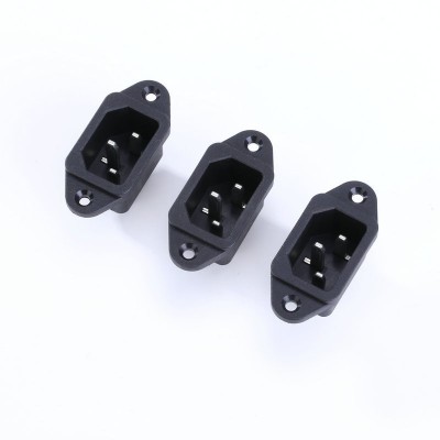 厂家现货AC三芯电源开关对接口带耳朵三竖头品字口电动车充电口图5