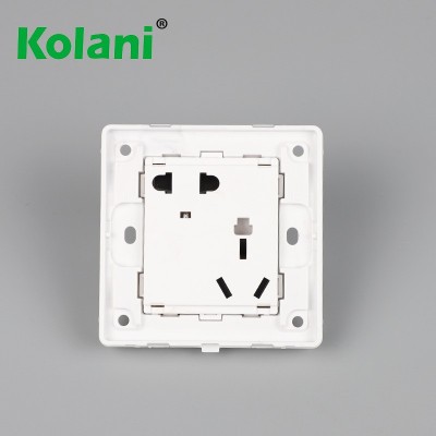 墙壁错位开关插座家用斜五孔白色86型明装5孔有边框插座暗装图3