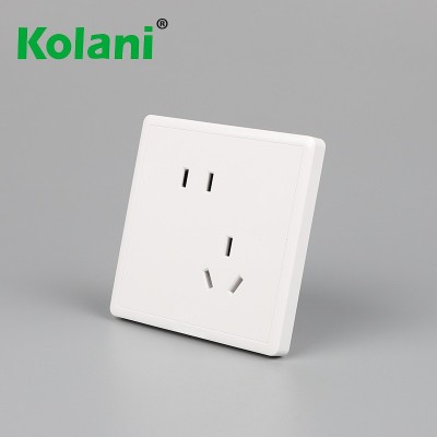 墙壁错位开关插座家用斜五孔白色86型明装5孔有边框插座暗装图2