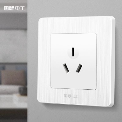 国际电工86型16a插座家用3插大功率一开带三孔空调热水器专 用插座图3