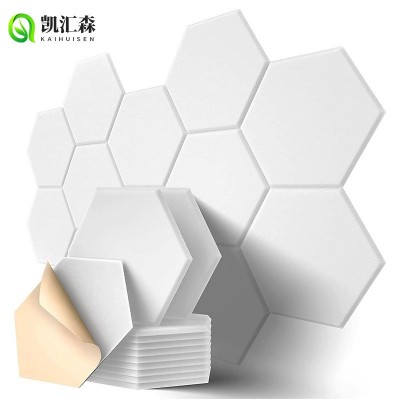 外贸毛毡板六边形自粘墙贴聚酯纤维吸音板六角形展示背景墙隔音板