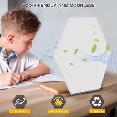 外贸毛毡板六边形自粘墙贴聚酯纤维吸音板六角形展示背景墙隔音板图2