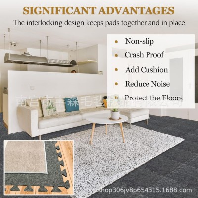 跨境专供拼接防滑地毯保护垫吸音板毛毡板木地板保护垫图2