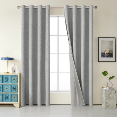 2025跨境爆款100%全遮光涂层外贸亚麻窗帘彩麻棉麻窗帘厂家批发图2