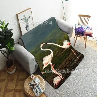 动物世界法兰绒毛毯空调毯被幼儿园床单午睡毯子沙发毯休闲毯图3