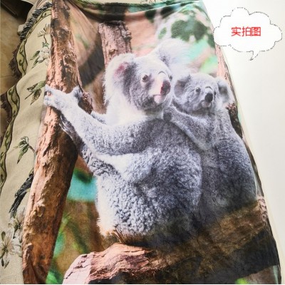 动物世界法兰绒毛毯空调毯被幼儿园床单午睡毯子沙发毯休闲毯