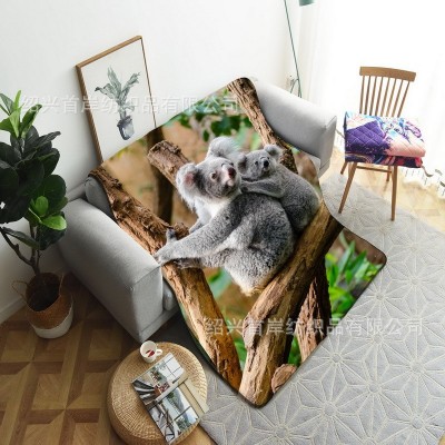 动物世界法兰绒毛毯空调毯被幼儿园床单午睡毯子沙发毯休闲毯图4