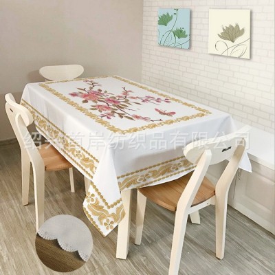 数码印花涤纶棉麻防水餐桌布桌旗台布来图来样桌布厂家防滑图3