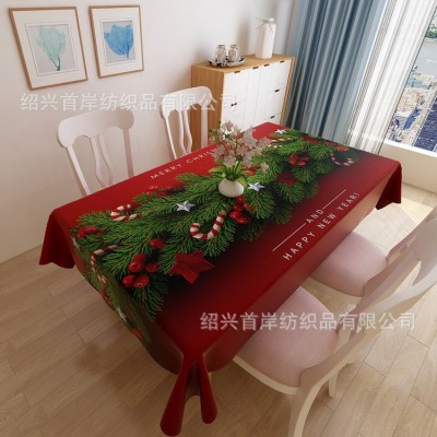 数码印花涤纶棉麻防水餐桌布桌旗台布来图来样桌布厂家防滑