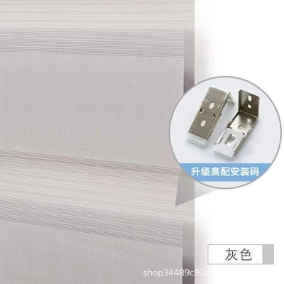 双层遮光窗帘柔纱帘斑马帘手动电动遮光隔热卷筒式窗帘办公卷窗帘图2