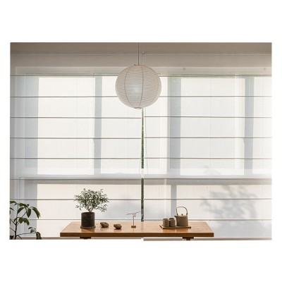 现代简约透景罗马帘朦胧线条客厅阳台办公室折叠升降罗马帘窗帘图4