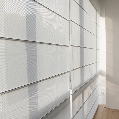 现代简约透景罗马帘朦胧线条客厅阳台办公室折叠升降罗马帘窗帘图2