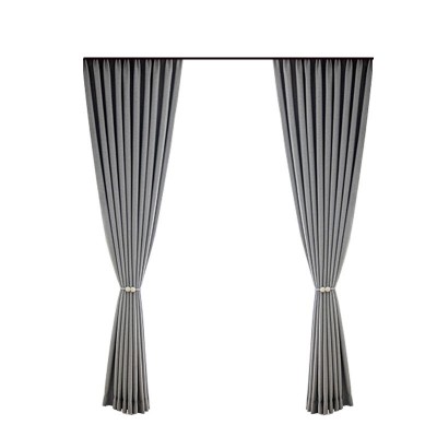 双面麻全遮光窗帘布·新中式隔音客厅卧室纯色拼接棉麻成品窗帘图5