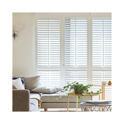 百叶窗帘源头工厂透气窗百叶折叠门木百叶防水高分子木百叶窗帘