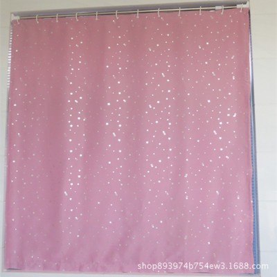 简易窗帘免打孔安装出租房宿舍遮光成品窗帘布飘窗寝室防晒星星帘图2