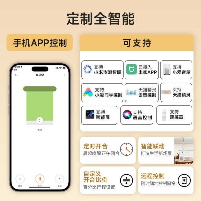 罗马帘定制客厅卧室智能折叠卷帘日夜双层全遮光遮阳亚麻纱遮阳帘图4
