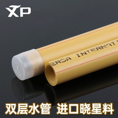 进口晓星原料双层PPR抗冻自来水管外黄内白双色热水管