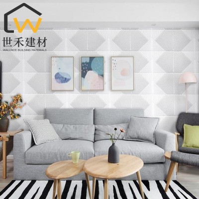 3dWall panel3D墙板环保阻燃防潮三维板电视背景墙跨境批发高分子图2
