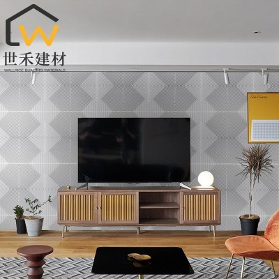 3dWall panel3D墙板环保阻燃防潮三维板电视背景墙跨境批发高分子图3