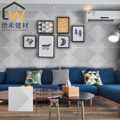 3dWall panel3D墙板环保阻燃防潮三维板电视背景墙跨境批发高分子