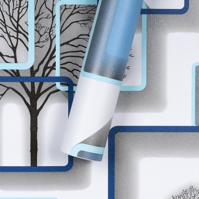 欧式花卉墙纸自粘即时贴卧室装修壁纸简约素色墙纸墙贴跨境专供图4