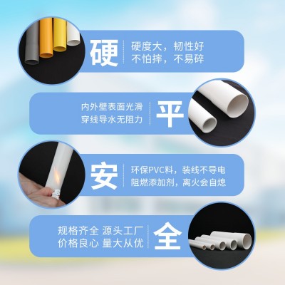 埋地扩口PVC电力管厂家白色红色塑料通讯管电缆保护管穿线管图3