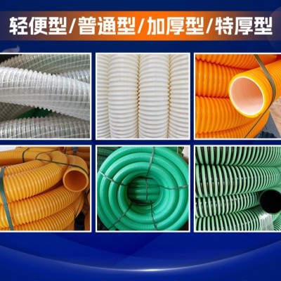 pvc牛筋软管厂家批发5寸6寸8寸黄白螺旋吸污管清淤抽砂软管图2