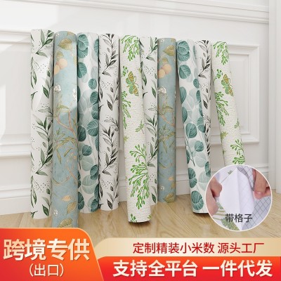墙纸自粘家用PVC壁纸卧室装饰防水防潮墙贴批发wallpaper跨境专供