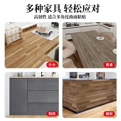 防水PVC木纹贴纸家具衣柜橱柜翻新家居贴纸防潮自粘木纹墙纸批发图3