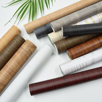 防水PVC木纹贴纸家具衣柜橱柜翻新家居贴纸防潮自粘木纹墙纸批发