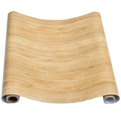 原木墙贴wallpaper自粘墙纸批发家具翻新贴纸衣柜门木纹波音软片图4