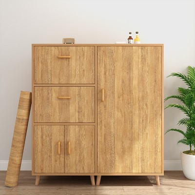 原木墙贴wallpaper自粘墙纸批发家具翻新贴纸衣柜门木纹波音软片图2