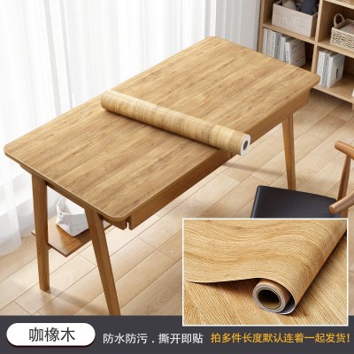 原木墙贴wallpaper自粘墙纸批发家具翻新贴纸衣柜门木纹波音软片图5