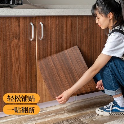 防水PVC木纹家具翻新贴纸自粘墙纸衣柜橱柜子桌子门装饰波音软片图2