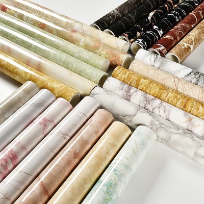 批发自粘仿大理石纹贴纸厨房台面家具贴膜灶台橱柜桌面翻新防水贴图2