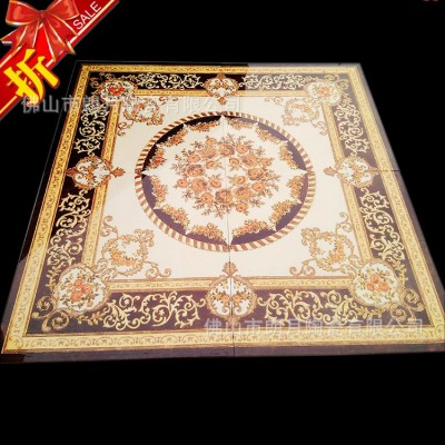 1200 1600抛晶镀金客厅地心玄关过道走廊入户拼图地砖 餐厅拼花砖