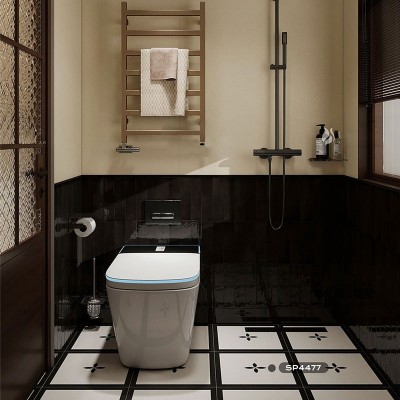 法式中古风全瓷400x400黑白花砖 卫生间浴室瓷砖阳台入户厨房地砖