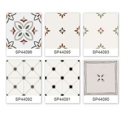 法式中古风全瓷400x400黑白花砖 卫生间浴室瓷砖阳台入户厨房地砖图4