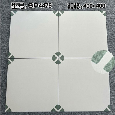 法式中古风全瓷400x400黑白花砖 卫生间浴室瓷砖阳台入户厨房地砖图2