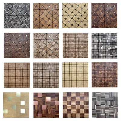 金属铝塑板马赛克商场内墙砖木纹马赛克墙贴墙纸清水优质级背胶贴