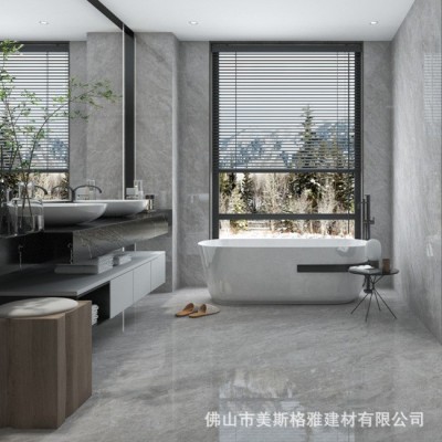 广东任意连纹密缝铺贴瓷砖600x1200简约客厅防滑地砖玻化砖图2