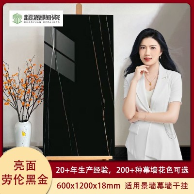 中国黑亮面陶瓷地铺石石英砖福建晋江厂家批发600x1200x18mm图2