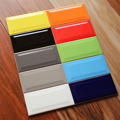 面包砖100X200北欧地铁砖餐厅厨卫墙砖75X150斜边瓷砖黑白工字砖图4