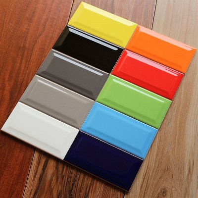 面包砖100X200北欧地铁砖餐厅厨卫墙砖75X150斜边瓷砖黑白工字砖