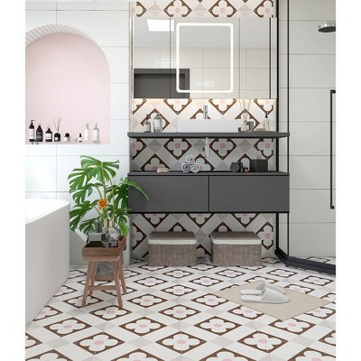 400x400法式复古小花砖绿色厨房卫生间墙砖阳台地砖娘惹网红图3