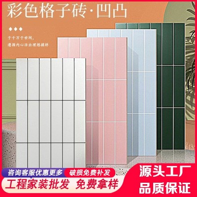 彩色格子砖300×600卫生间阳台厨房墙砖马卡龙18格哑光墙砖北欧风