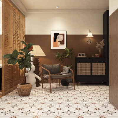 法式复古小花砖300x300 厨房卫生间瓷砖花园阳台浴室防滑地砖墙砖图3