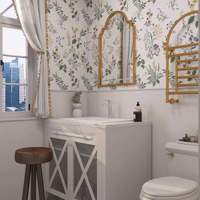 全瓷植物花片400x800卫生间墙砖厕所浴室背景墙法式花片瓷砖阳台图2